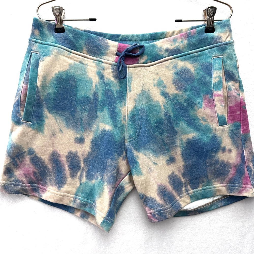 Chubbies Mens Small 5.5" Fleece Tie Dye Lounge Shorts Blue Purple Lined Small